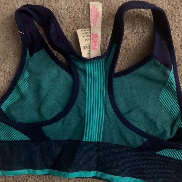 Victoria's Secret Pink Seamless Sports Bra Aqua XS - Picture 2 of 3